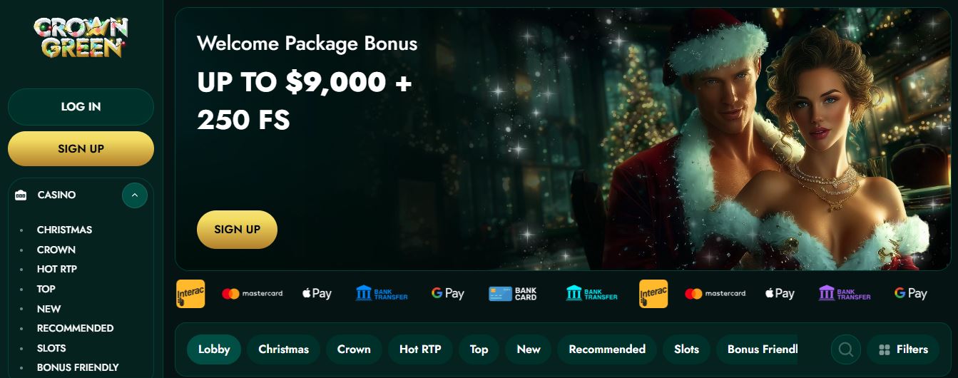 Claim welcome bonus up to $9000 at Crown Green